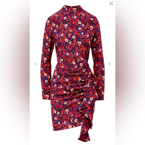 Veronica Beard 100% Silk Floral Mini Dress Sz. 4 NWT